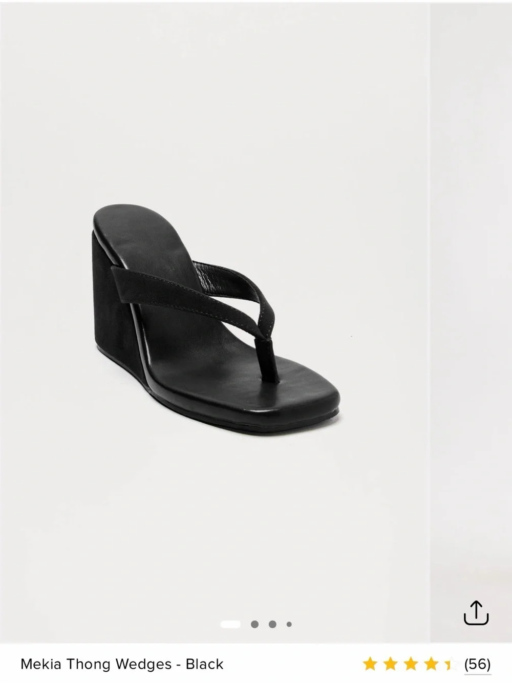 NWT Black Thong Wedge Sandals